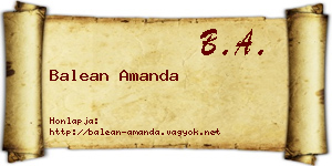 Balean Amanda névjegykártya